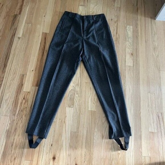 Vintage Eddie Bauer Wool Cashmere Pants Womens size 14 Grey gray stirrup Dressy - Picture 2 of 8